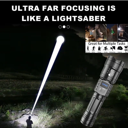 🔦High-Power Rechargeable ZoomFlashlight - 2000LM, Power Bank & DigitalBattery Display