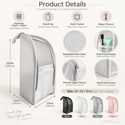 ✨Freestanding Waterproof Mesh Travel🧳 Toiletry Bag
