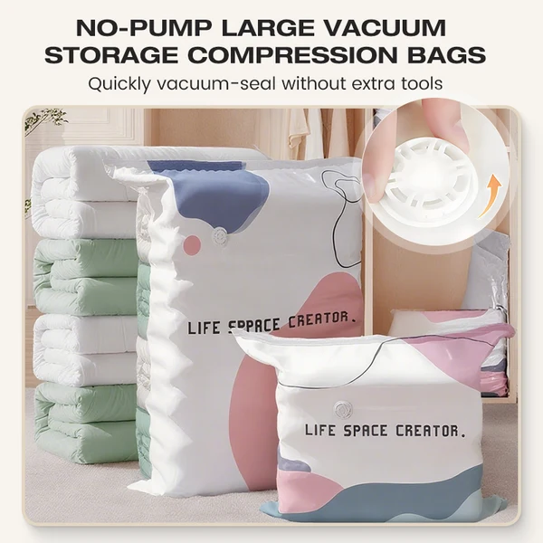 📦 Large-capacity vacuum storage compression bags – no pump needed! 💨✨
