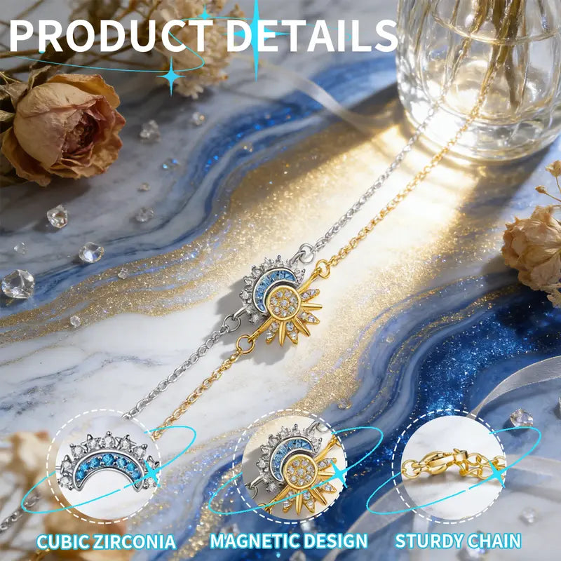 You are my sun, I am your moon – Magnetic Necklace Set – A romantic gift for couples.