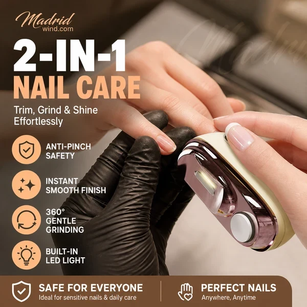 💅Safe and Practical 2-in-1 Smart Electric Nail Clipper and Polisher