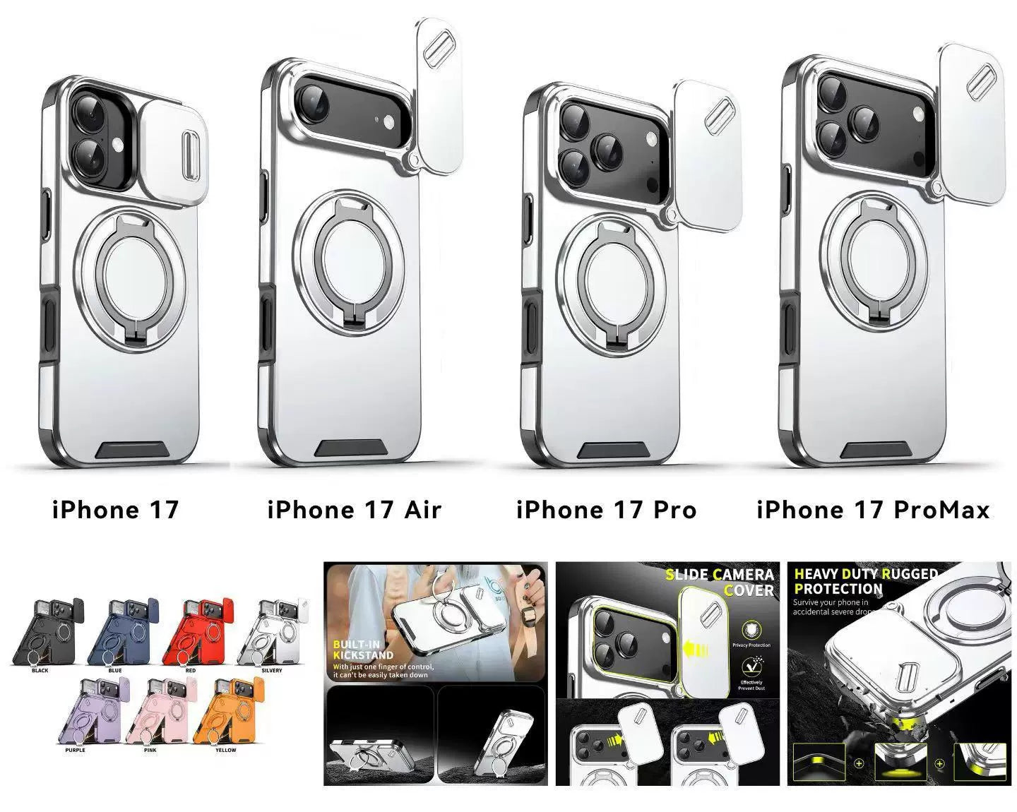 📱 LIMITED TIME 50% OFF! 🧲 Magnetic Phone Case with Ring Stand for iPhone – Military-Grade Drop Protection, 360° Rotatable Stand & Slide Camera Cover ✨