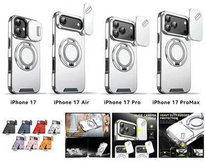 📱 LIMITED TIME 50% OFF! 🧲 Magnetic Phone Case with Ring Stand for iPhone – Military-Grade Drop Protection, 360° Rotatable Stand & Slide Camera Cover ✨