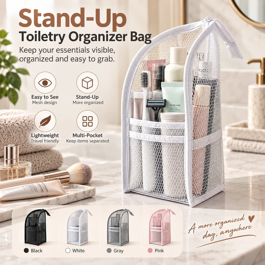 ✨Freestanding Waterproof Mesh Travel🧳 Toiletry Bag