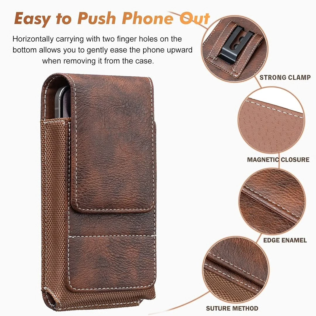 🏆 Last Day Special Price ! 🔥Premium Men's PULeather Cell Phone📱 HolsterPouch👛