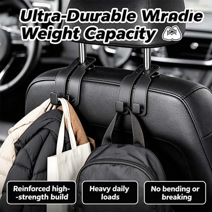 🚗High-quality 2-in-1 suede car seat headrest hooks—✨10kg load capacity, ensuring unobstructed driving