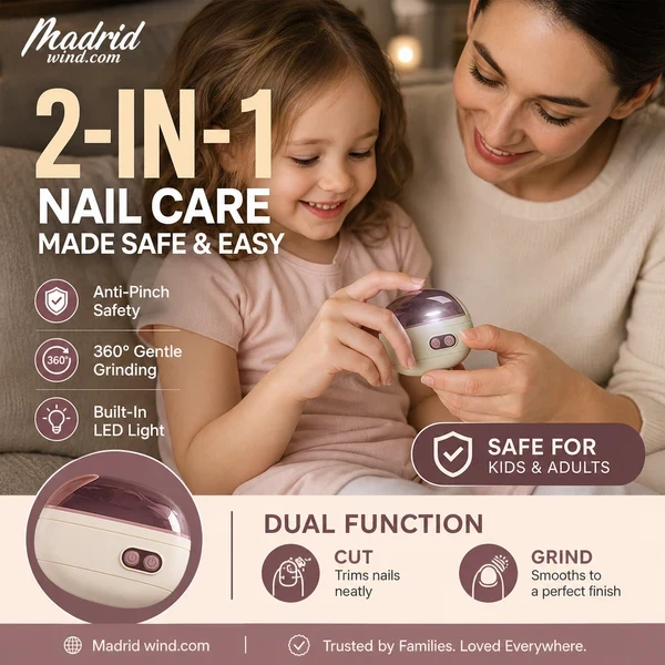 💅Safe and Practical 2-in-1 Smart Electric Nail Clipper and Polisher