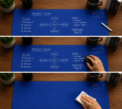 🖊️✨The Blueprint Deskmat Includes the Blueprint Marker💻🖱A Double-Sided Deskmat to Draw, Erase & Redraw As Needed. 📝