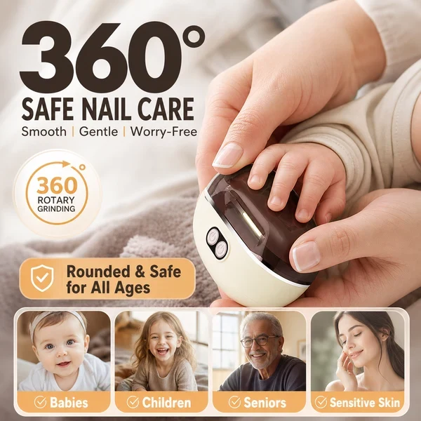 💅Safe and Practical 2-in-1 Smart Electric Nail Clipper and Polisher