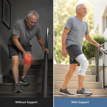 Adjustable, high-quality compression knee brace suitable for men, women, and all ages.