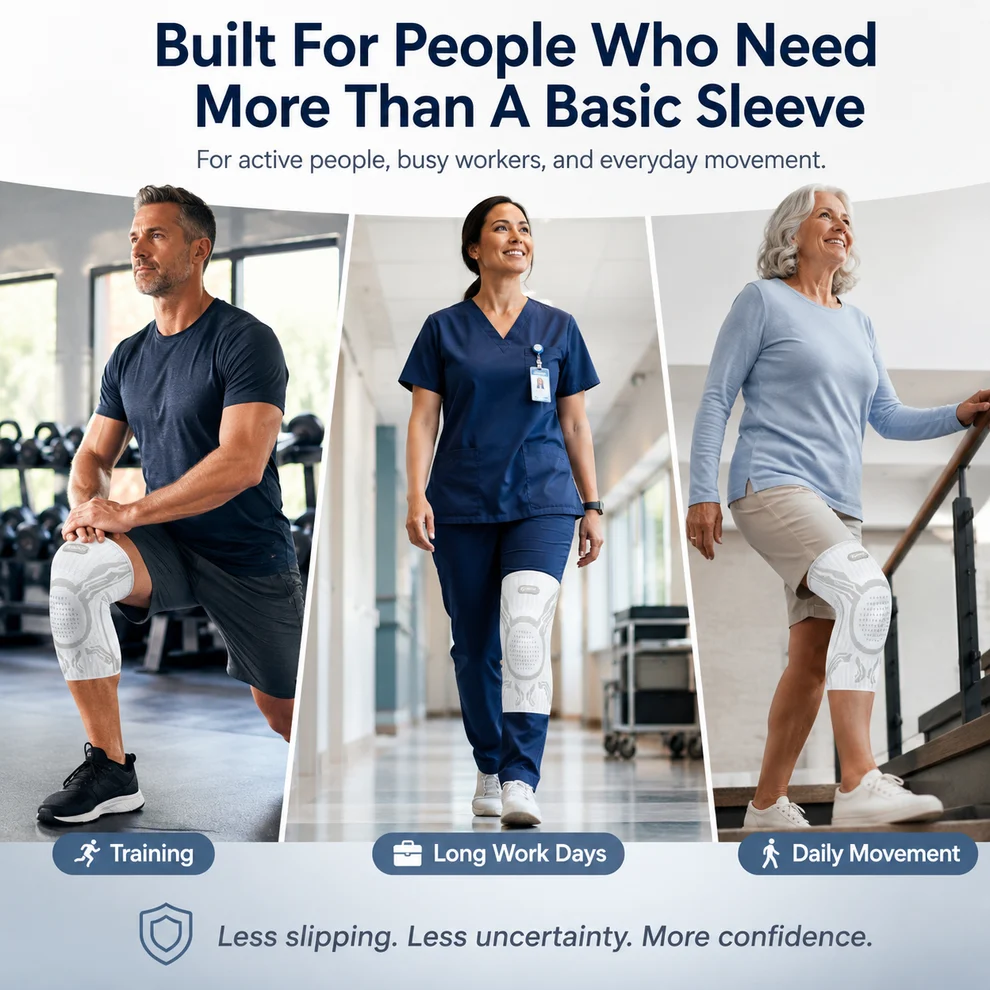Adjustable, high-quality compression knee brace suitable for men, women, and all ages.