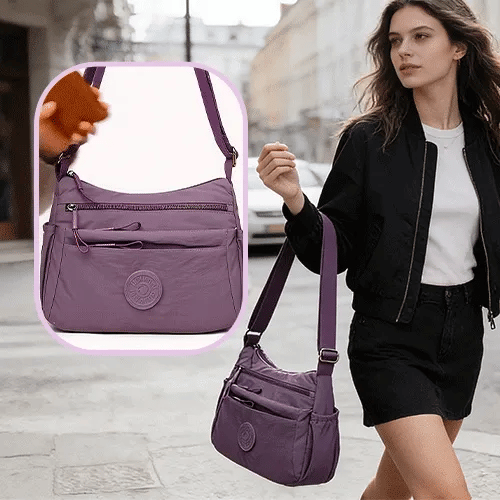 👜 Women Solid Color Crossbody Bag ✨ Multi-Pocket Zipper Fashion Daily Bag