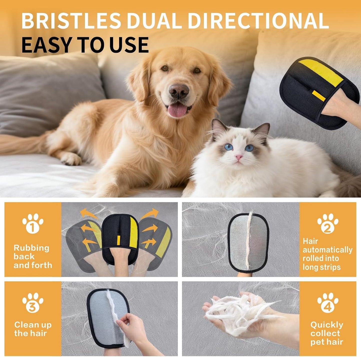 Pet hair removal magic gloves 🧤