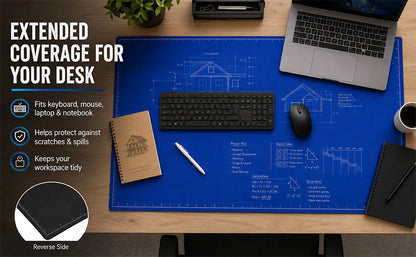 🖊️✨The Blueprint Deskmat Includes the Blueprint Marker💻🖱A Double-Sided Deskmat to Draw, Erase & Redraw As Needed. 📝