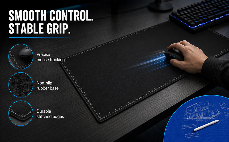 🖊️✨The Blueprint Deskmat Includes the Blueprint Marker💻🖱A Double-Sided Deskmat to Draw, Erase & Redraw As Needed. 📝