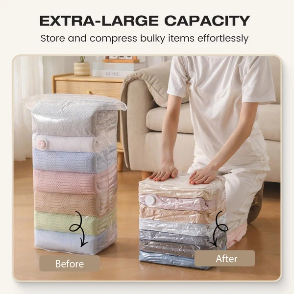 📦 Large-capacity vacuum storage compression bags – no pump needed! 💨✨