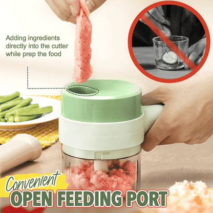 5-in-1 Electric Vegetable Chopper — Cordless Food Processor with Cleaning Brush