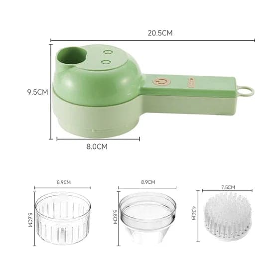 5-in-1 Electric Vegetable Chopper — Cordless Food Processor with Cleaning Brush
