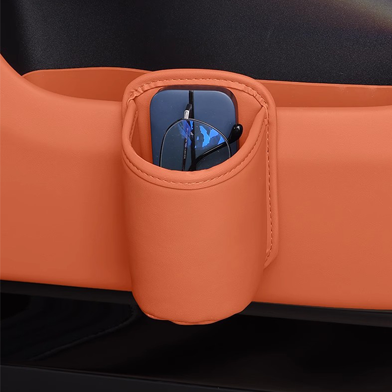 🚗🧺Clip-On PU Leather Car Cup Holder & Organizer