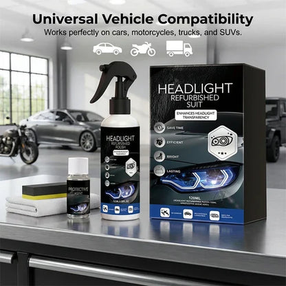 💡 Car Headlight Cleaning & Restoration Agent – Scratch Remover, UV Protection & Anti-Yellowing 🚗