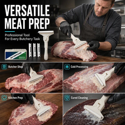 🥩🔥 50% OFF! Stainless Steel Meat Scraper – Easy Fat & Fascia Removal Tool for Beef & Pork 🔪